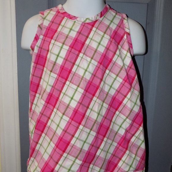 HANNA ANDERSSON PLAID SLEEVELESS DRESS SIZE 80 - Picture 1 of 3